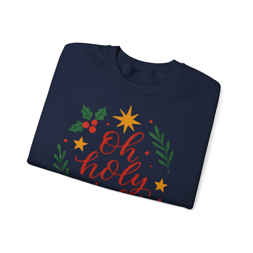 Oh Holy Night Sweatshirt — Christmas Wreath Holiday Crewneck