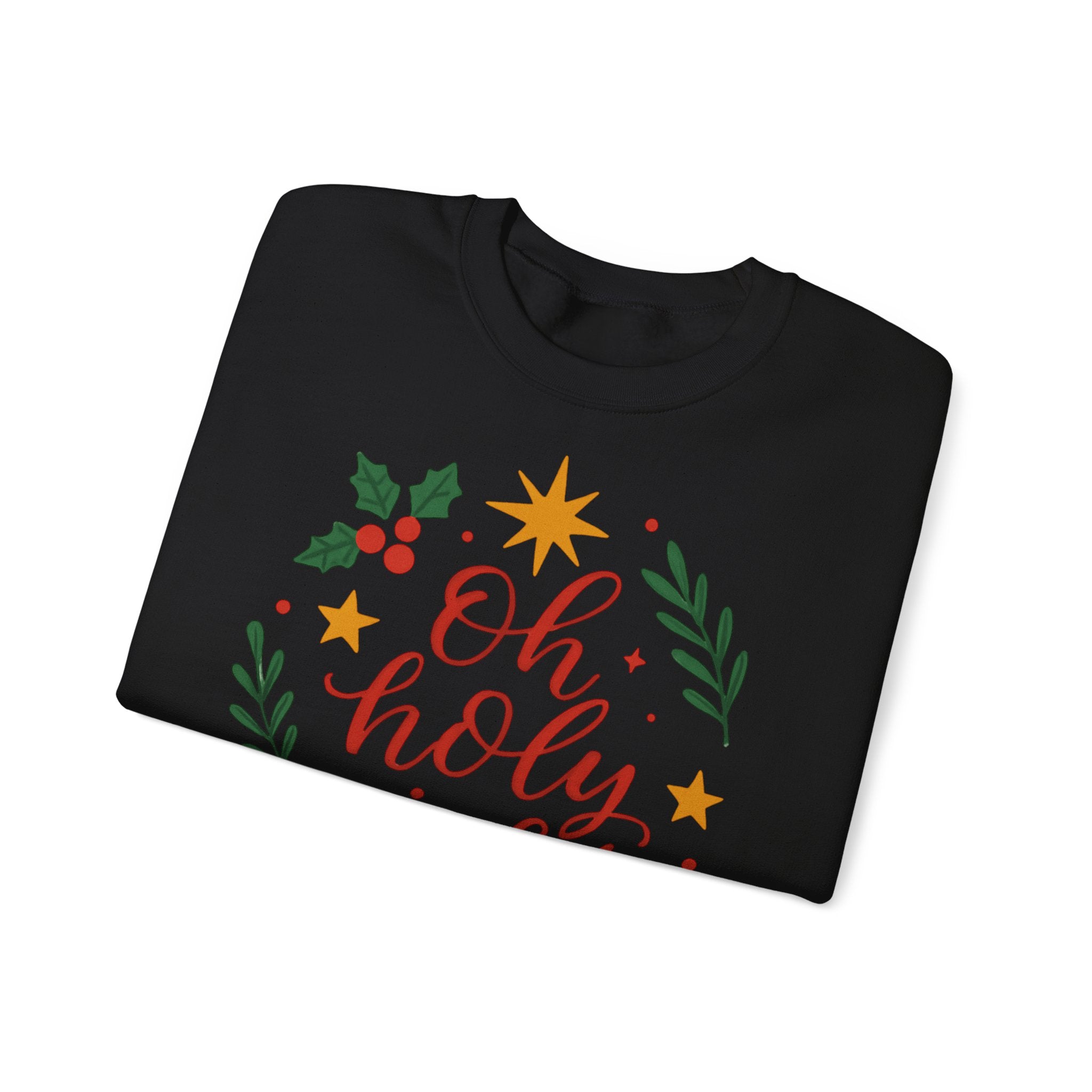 Oh Holy Night Sweatshirt — Christmas Wreath Holiday Crewneck
